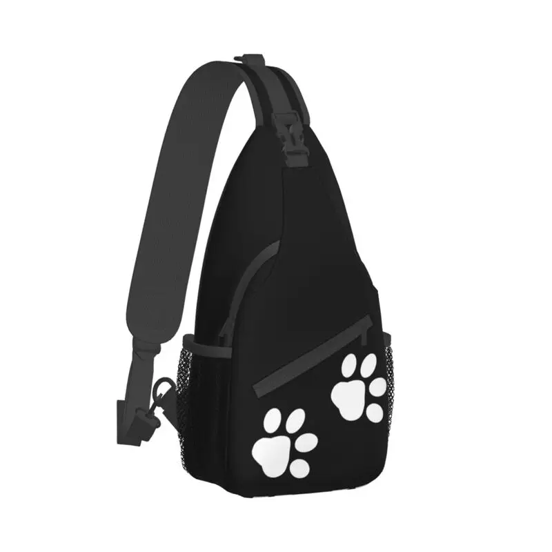 Mochila cruzada con patrón de pata de perro para hombre, bandolera de hombro para ciclismo, Camping, amantes de las mascotas