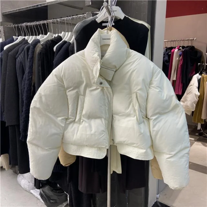 Parkas estilo curto para mulheres, casacos grossos vintage, streetwear solto, chique, todos os jogos, casual, bf, coreano, popular, inverno