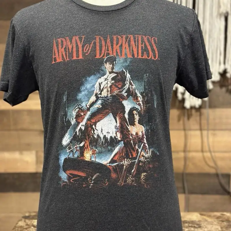 Camiseta mediana del ejército de la oscuridad Y2K Bruce Campbell Evil Dead Sam Raimi Cult