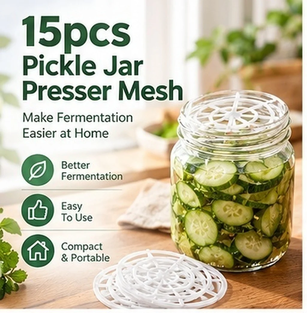 10/15pcs Pickles Jar Weight Presser Plastic Mesh Fermentation Food Jar Press Fixing Plate For Vegetable Canning Pickling