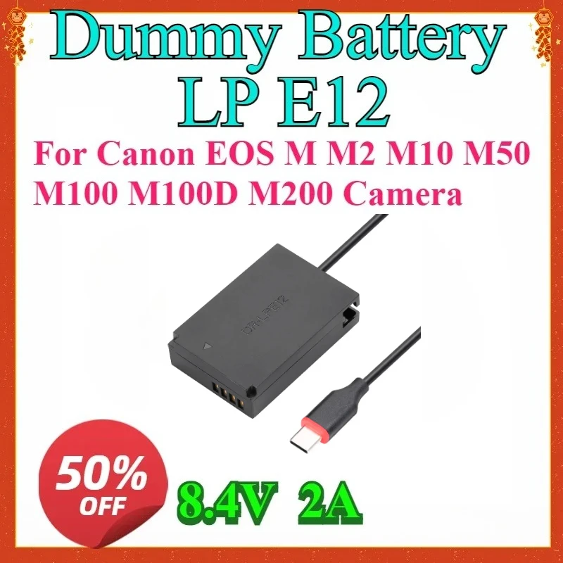 

For Canon EOS M M2 M10 M50 M100 M100D M200 Camera New Dummy Battery AC Power Supply Adapter for LP E12 LPE12 ACK-E12 DR-E12