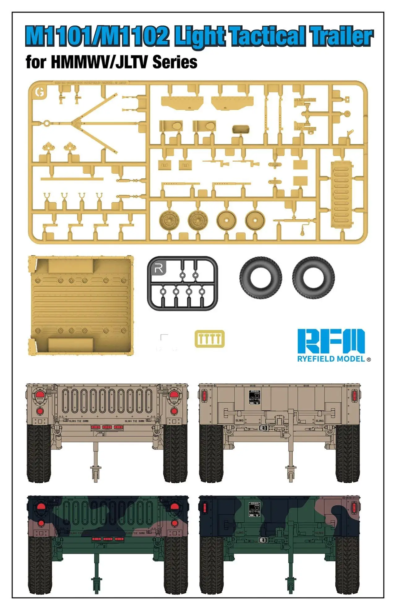 RYEFIELD 5117 1/35 Scale M1101/M1102  Tractor Suitable For JLTV And Hummer Series