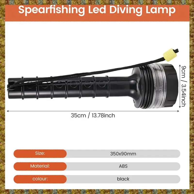 F-F Scuba Deep Diving Light Профессиональный мощный фонарик Подводный водонепроницаемый светодиодный фонарь для дайвера
