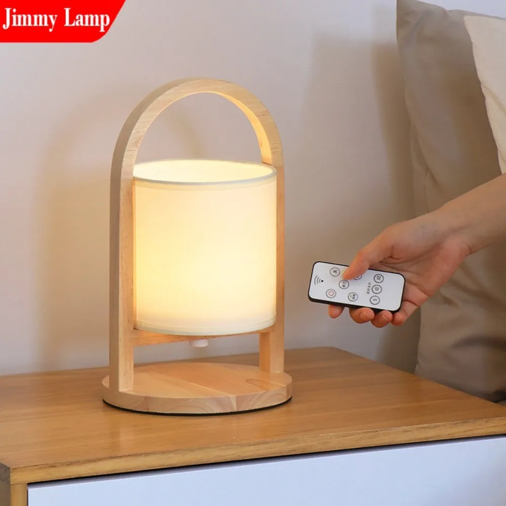 Japanese Wabi Sabi Rechargeable Desk Lamp Remote Control Eye Protection Sleep Dedicated Bedroom Bedside Table Lamp Night Light