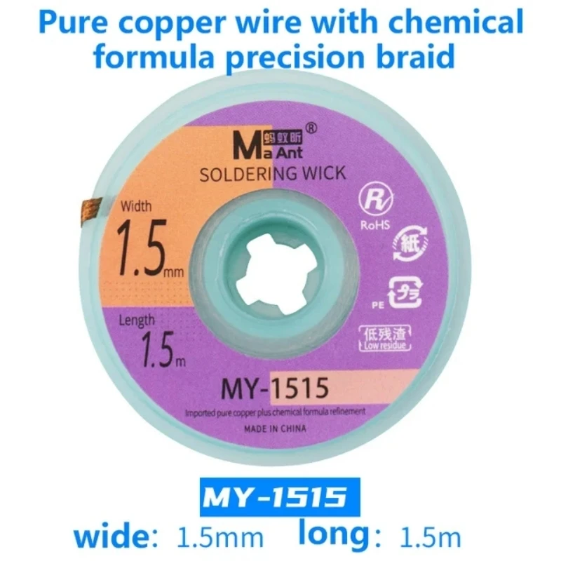 MaAnt 1015 1515 2015 2515 3015 3515 Hoge Kwaliteit Desoldeerlont met Gevlochten Koperdraad voor Telefoon PCB BGA Soldeerbout