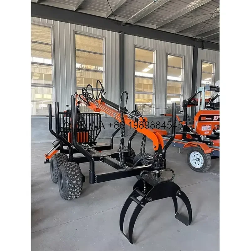 Wmwmnu New Mobile Forestry Equipment Log Timber Grapple Lift Crane Wood Log Trailer Timber Crane