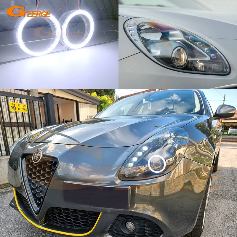For Alfa Romeo Giulietta 940 2010 2011 2012 2013 2014 2015 2016 2017 - 2020 Day Light Ultra Bright COB Led Angel Eyes Halo Rings