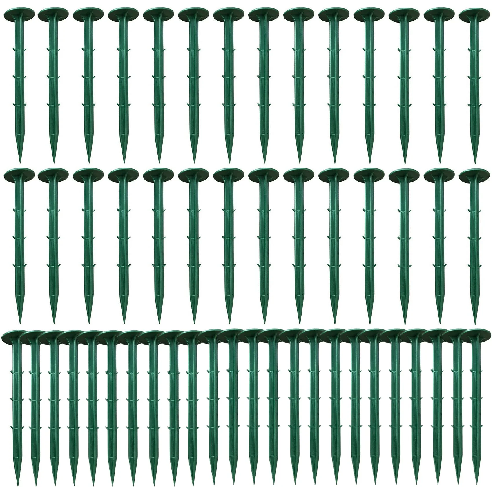 110Pcs Plastic Gardening Anchoring Spikes Multipurpose Ground Stakes for Holding Down Tents, Nets, Rain Tarps and Greenhouse