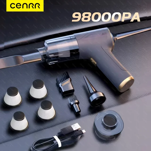 CENRR 98000PA Mini odkurzacz samochodowy bezprzewodowy mocny bezprzewodowy odkurzacz samochodowy ręczny pistolet pneumatyczny przenośny odkurzacz