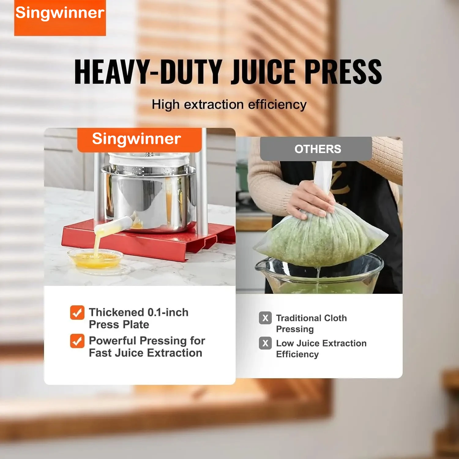 2 L 3 L 6 L anual Fruit Press Stainless Steel anual Squeezer Cider eges Juice Extractor for Hoe Kitchen