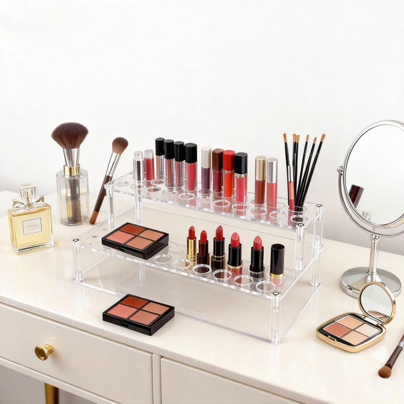 41 Löcher Klar Acryl Make-Up Pinsel Halter Schreibtisch Kosmetik Organizer Lippenstift Lagerung Box Eyeliner Mascara Display-ständer Rack