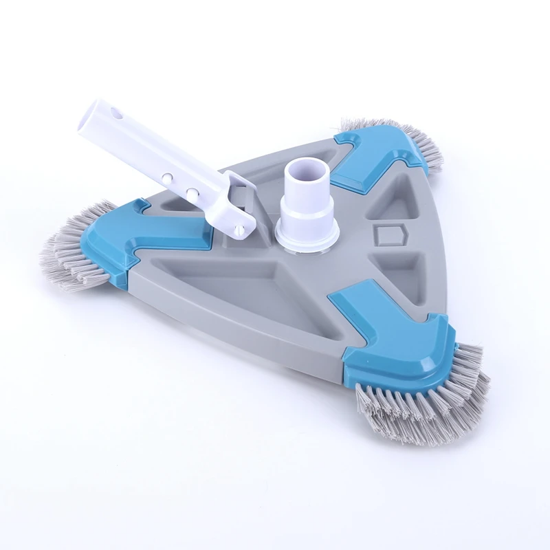 Vacuum Cleaner Head Triangular Pool Head With Side Brush Suction Head Brush Cleaner Swimming Pool Cleaning Tools Supplies Parts