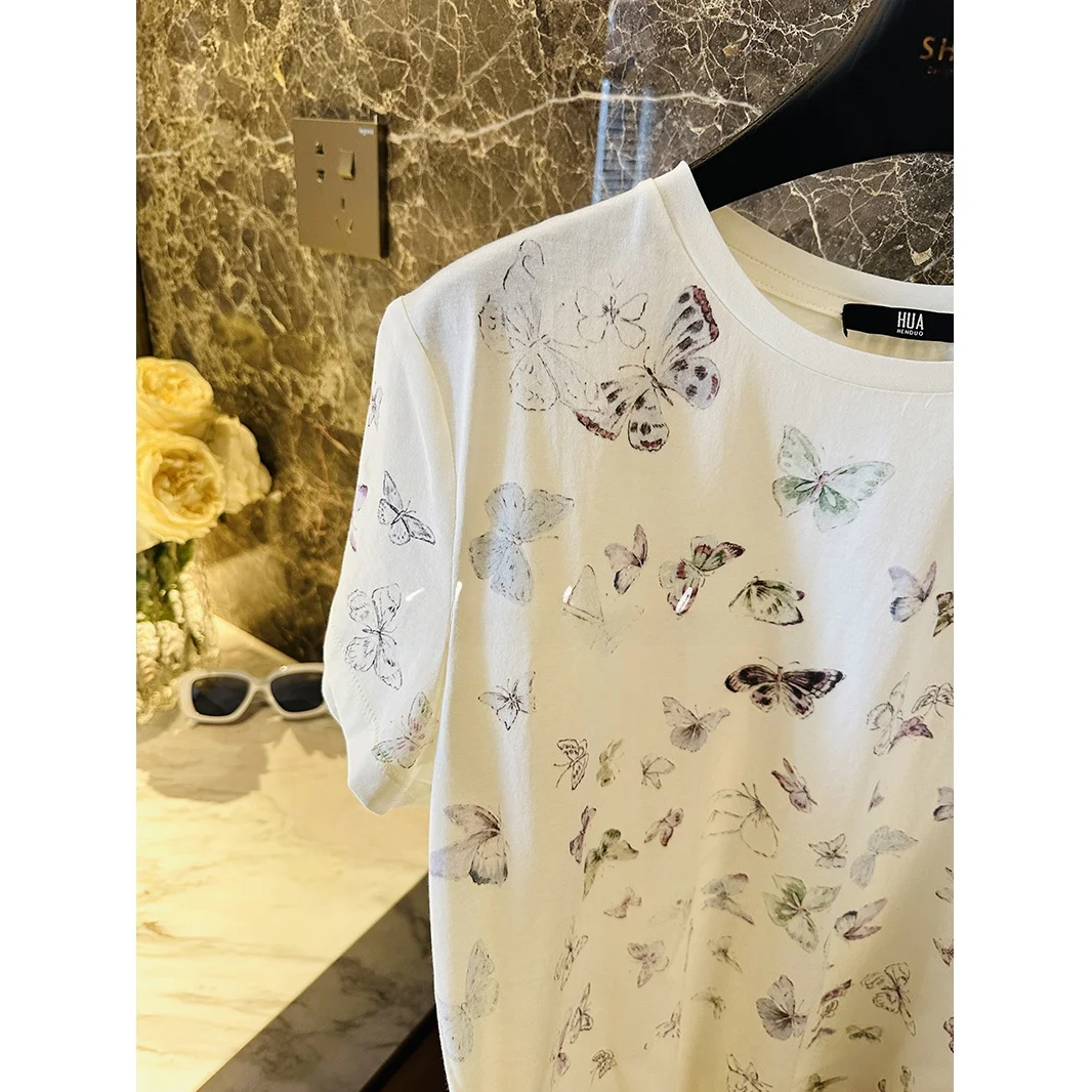 

Весенняя коллекция 2026: Винтажная хлопковая футболка с коротким рукавом и круглым вырезом, однотонная, с эффектом состаривания, мягких оттенков, женский топ