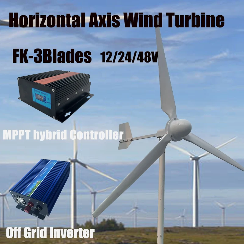 

China Factory Premium Material 3Phase AC 20KW 30KW 48V 96V Horizontal Axis Wind Turbine With Controller For Home farm Boat