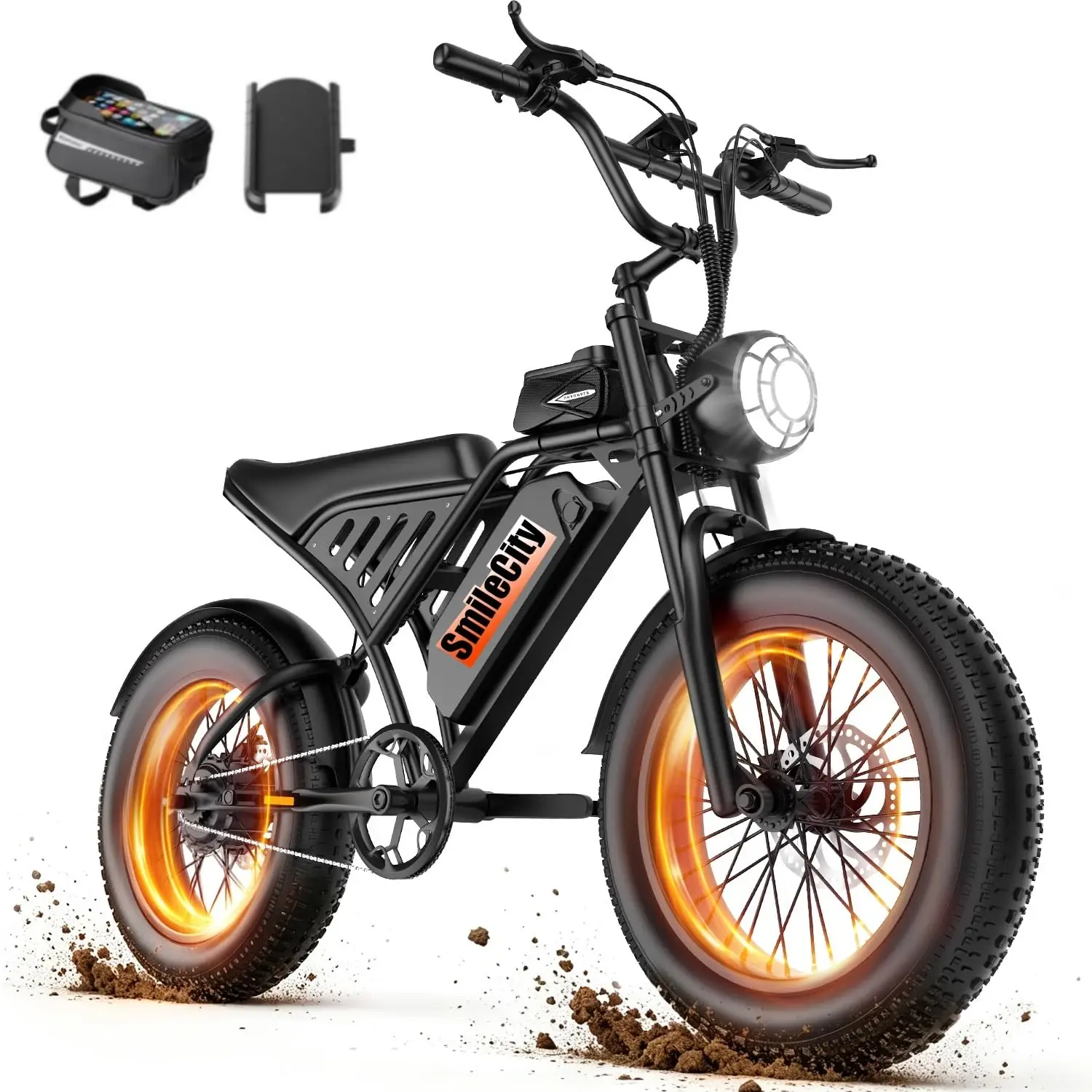 Electric Bike Adults 16"/20" Fat Tire 2500W 28/36MPH 65 Miles 48V 20AH Battery Full Suspension Mountain Ebike, Customized