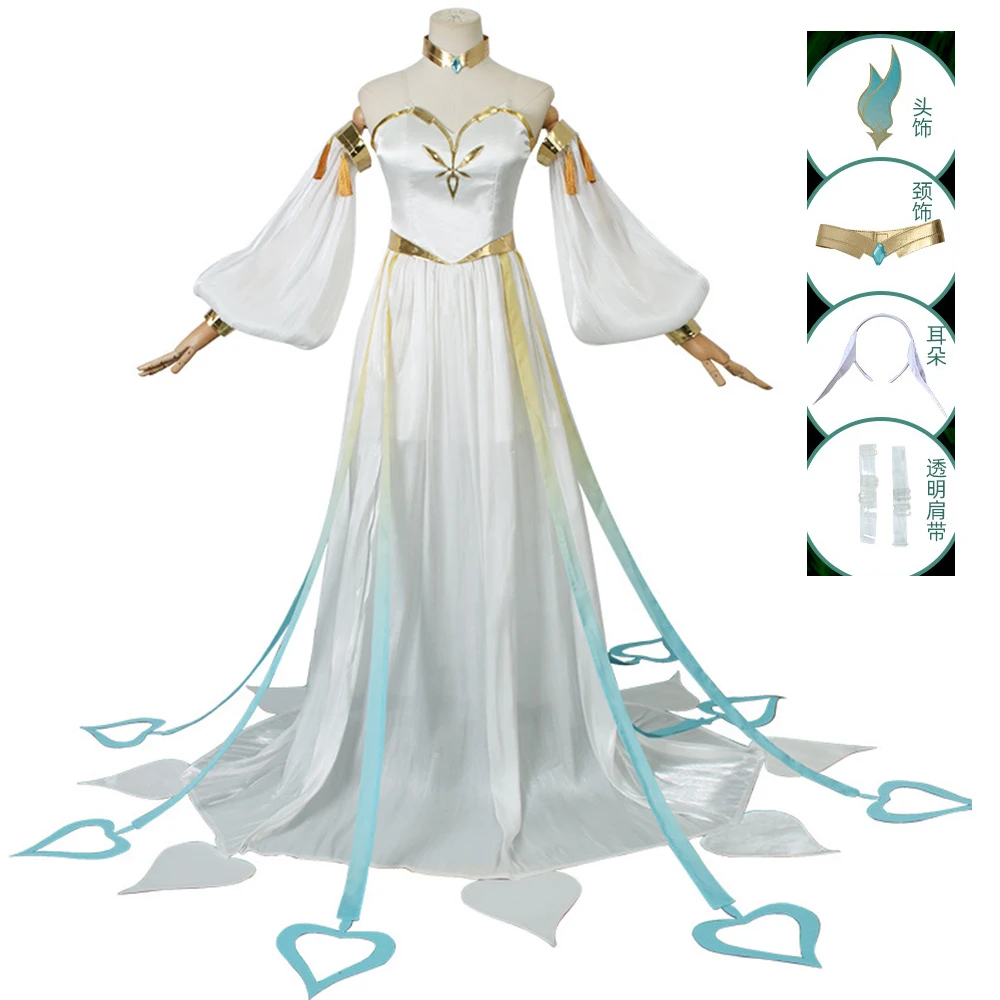 

Game Genshin Impact Cosplay Nahida The Greater Lord Rukkhadevata Cosplay Dress Wig Sexy Uniform Party Outfit Women Anime Costume
