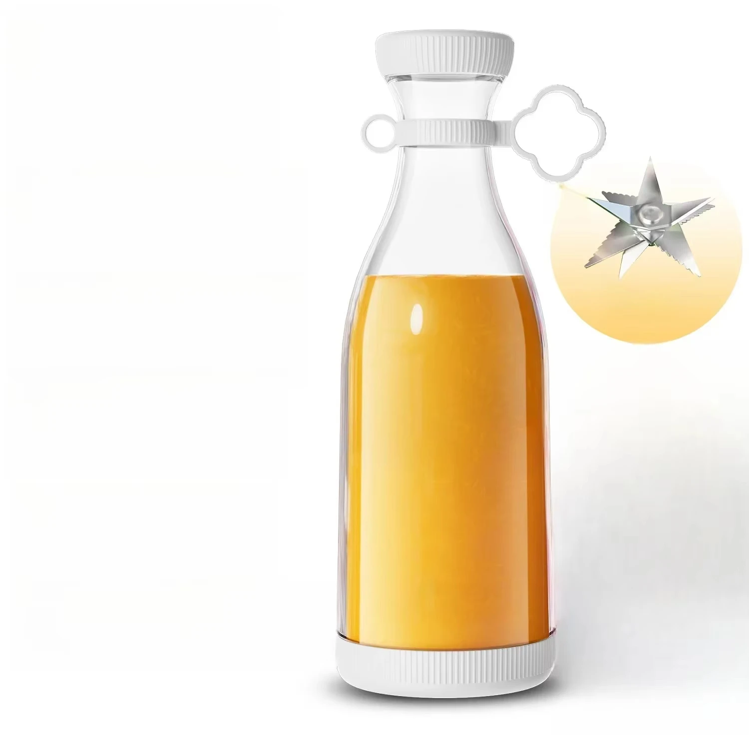 

Household Portable Small Juicer Strong Power Stainless Steel 10 Leaf Pull Ring Design USB Charging Multi- Juicer