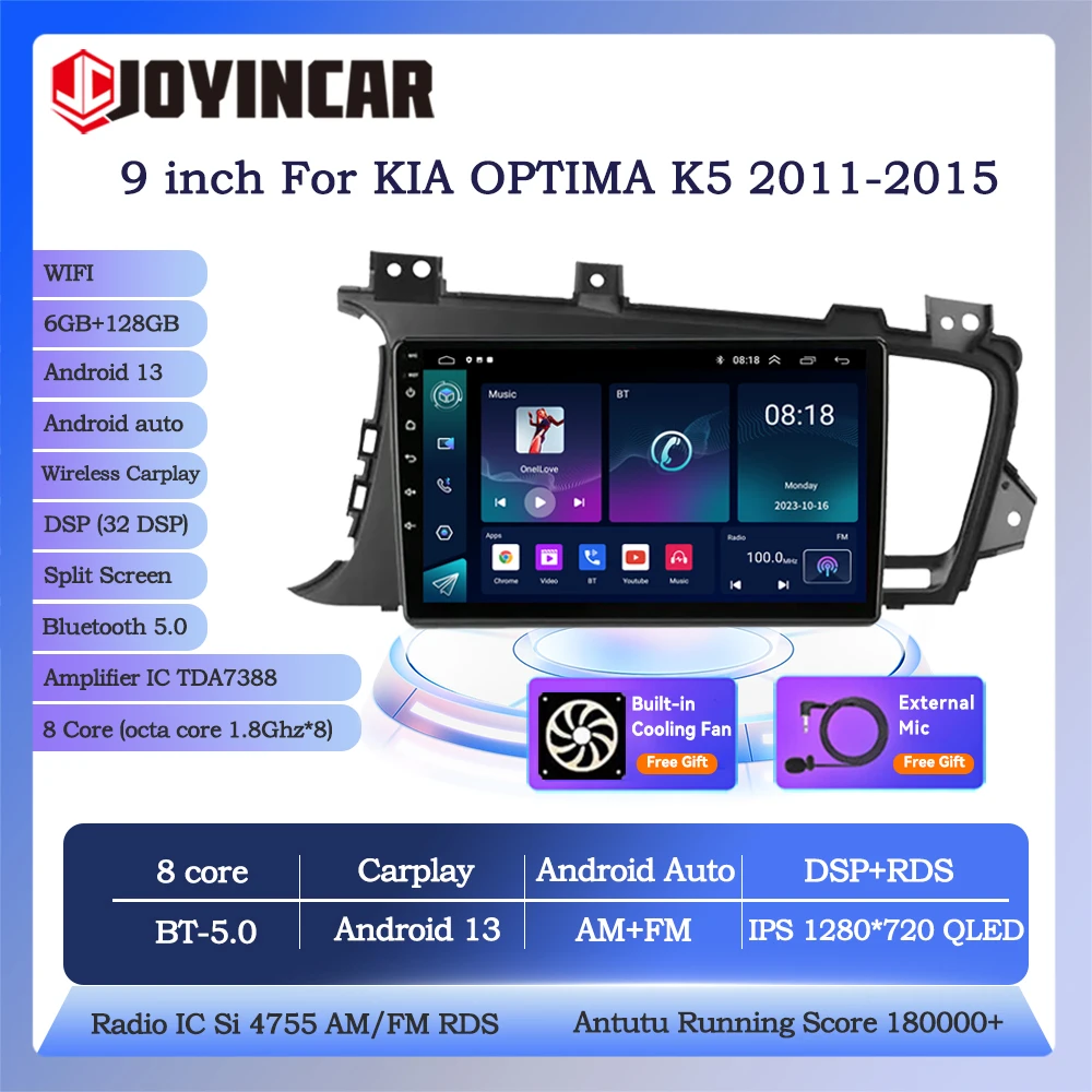 

Joyincar 2 Din Android 13 Car Radio Stereo Multimedia Video Player For Kia Optima K5 2011-2015 Navigation GPS Head Unit Carplay