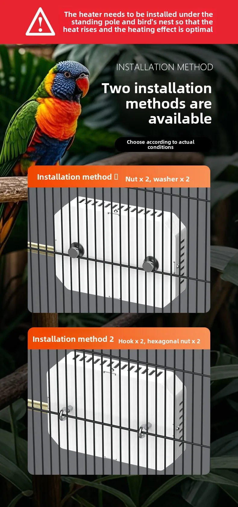 سخان الطيور ثرموستاتي الدواجن دفئا لحظيرة الدجاج الببغاء الببغاء غينيا الطيور سحلية الديك التعشيش الموئل لوازم