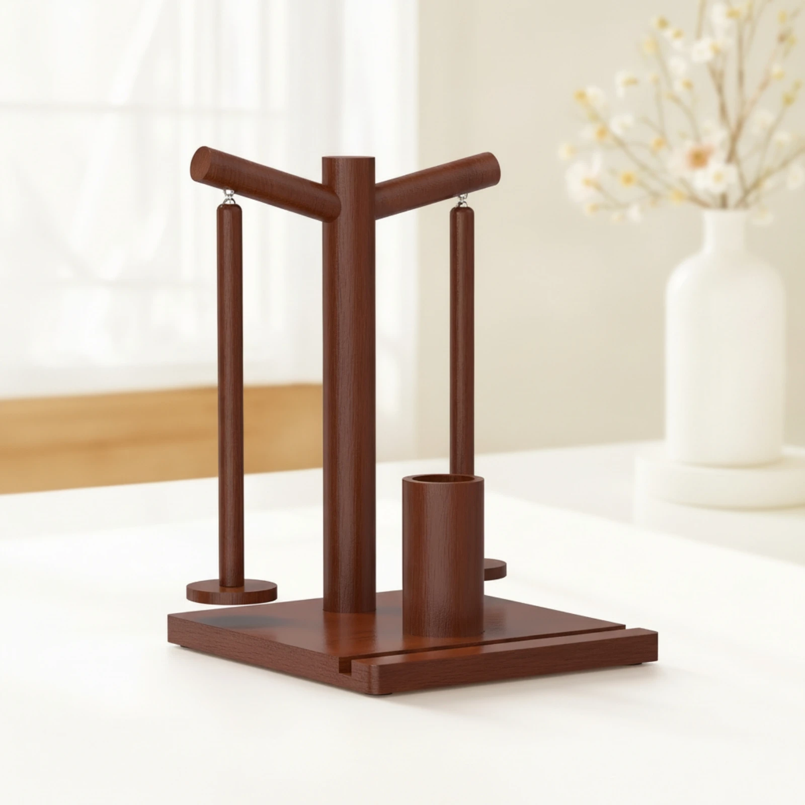 Yarn Swift Compact Yarn Holder with Spindle Supports Knitting Tool Hand-Operated Handmade for Knitters, Crochet, Craft Room