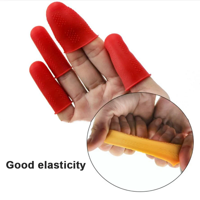 3Pcs Silicone Anti-cut Heat Resistant Finger Protector Fingers Cap Cooking Tool Non-slip Cot High Elasticity Guard