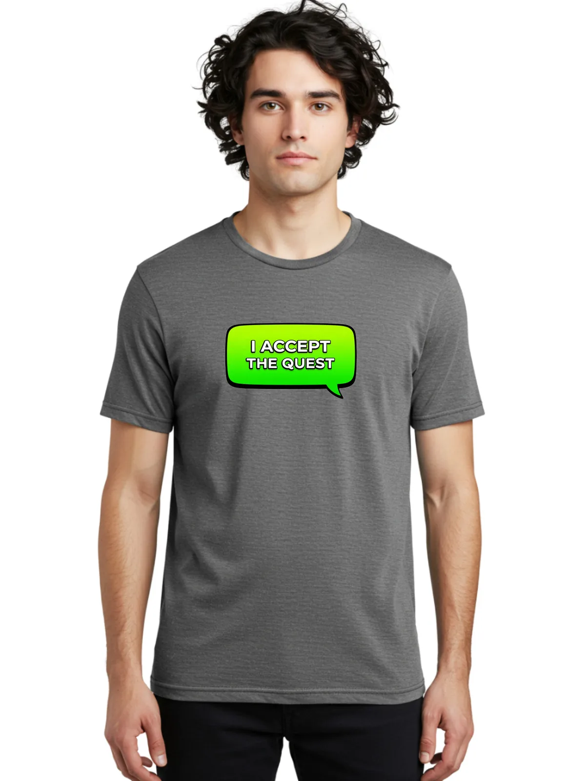 Camiseta masculina com estampa I-Accept-The-Quest-6, 100% algodão, roupa casual de verão