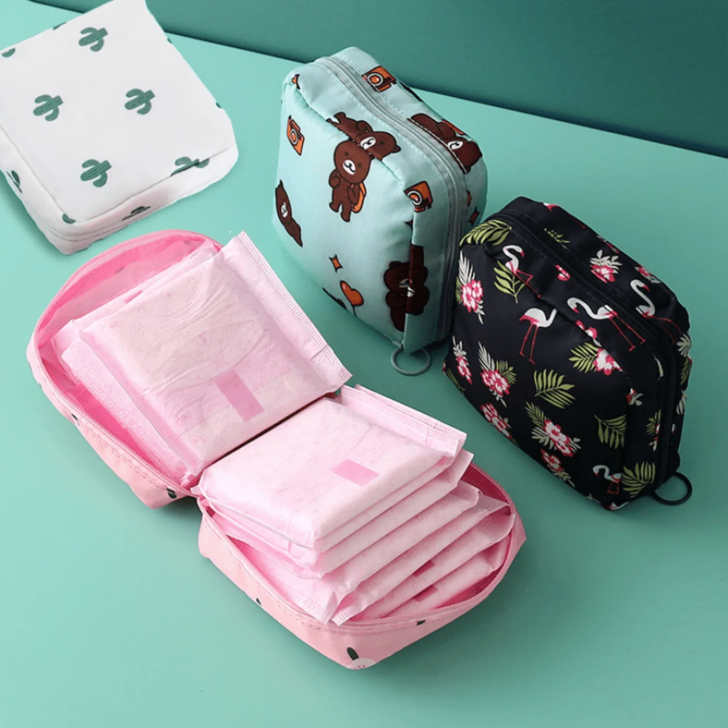 

1pc Printing Bag, Stylish And Practical Multi- Travel Organizer Bag - Perfect For Toiletries, Sanitary Napkins, And Cosmetic O