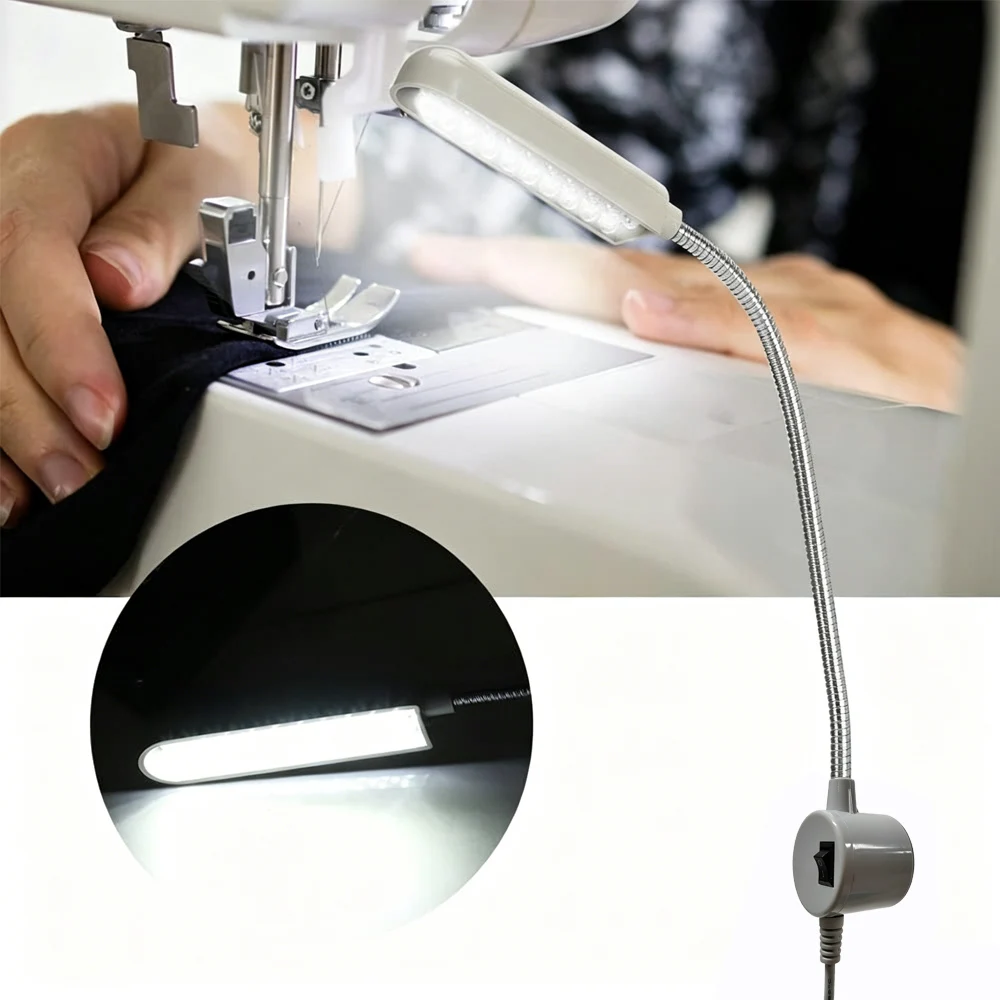 Sewing Machine Light 10/20/30 LEDs Lighting Flexible Gooseneck Arm Work Lamp With Magnetic Base For Workbench Lathe Drill Press