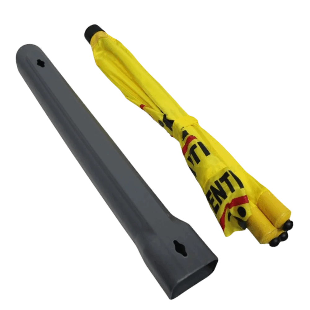 Triangular Cone-Shaped Caution Wet Floor Sign Wall Mounted Foldable Safety Warning Cone Multilingual Pop-Up Design