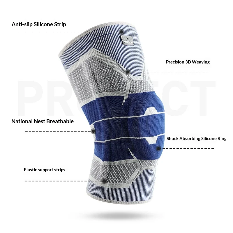1 шт. мужские наколенники для альпинизма, высокоэластичные амортизирующие наколенники для фитнеса, бега, баскетбола, нескользящие силиконовые спортивные наколенники