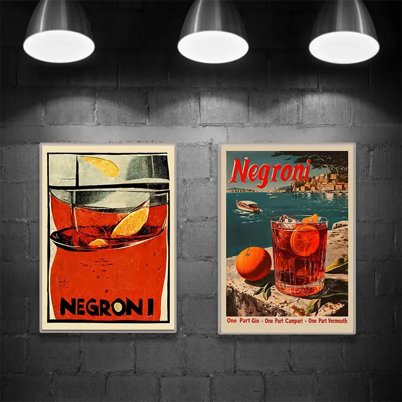 Cocktail Art Concentrate Martini Negroni Margarita Whisky Mojito Vintage Poster Canvas Paintings Wall Art Pictures Home Decor