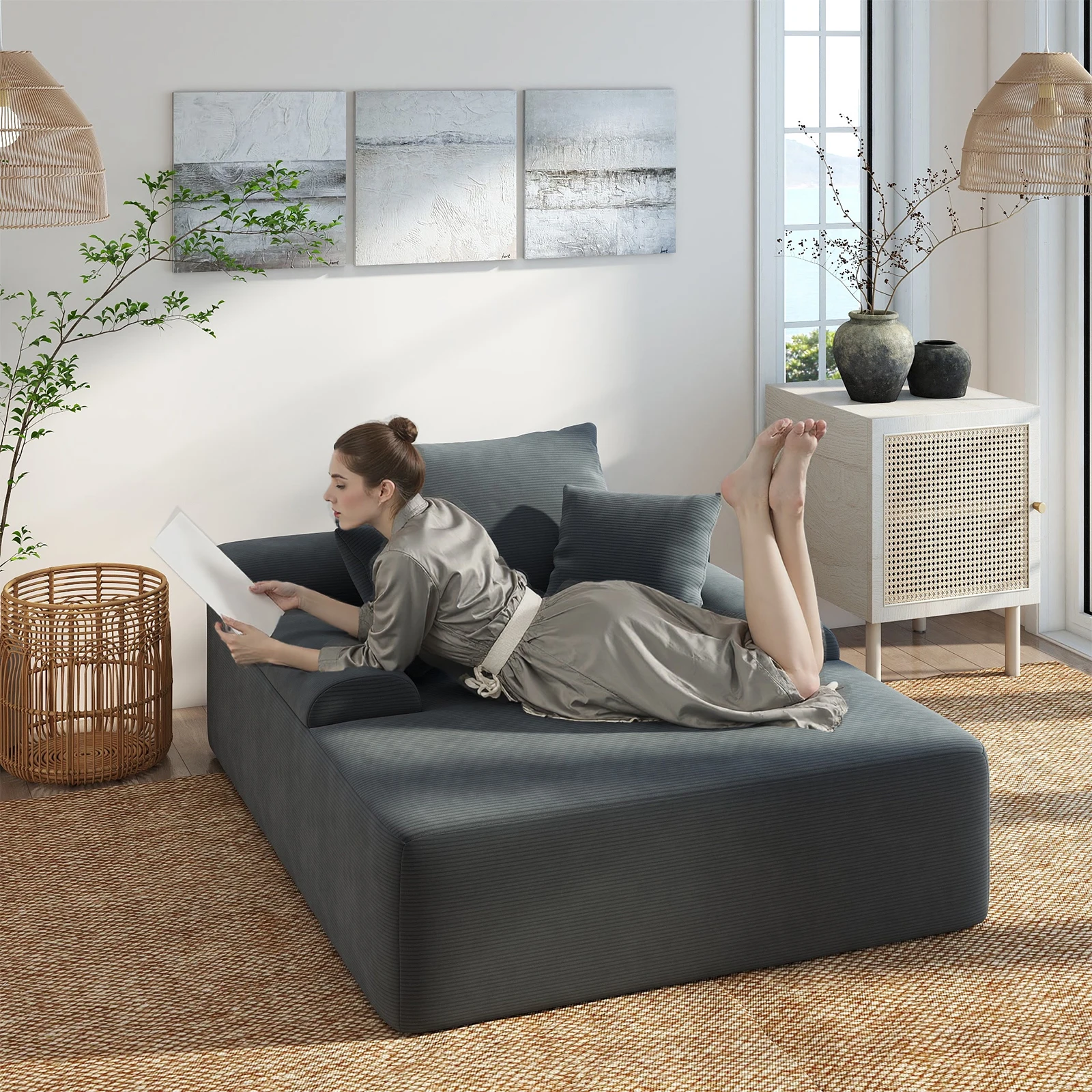 70" Chaise Lounge C…