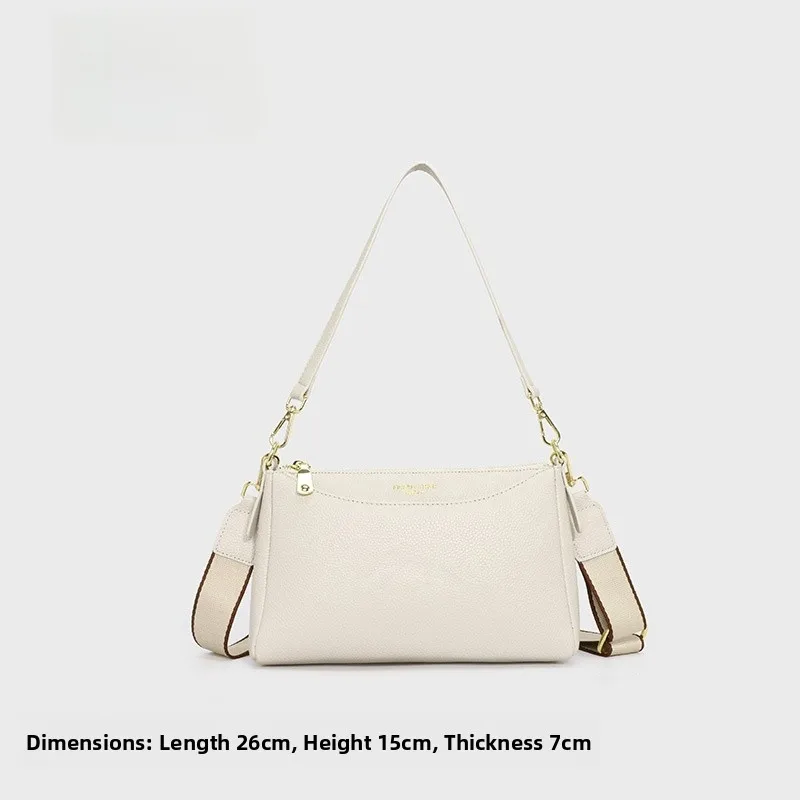 

Женская сумка-кроссбоди из натуральной кожи, прямоугольная, с длинным ремнем, на молнии, белого цвета