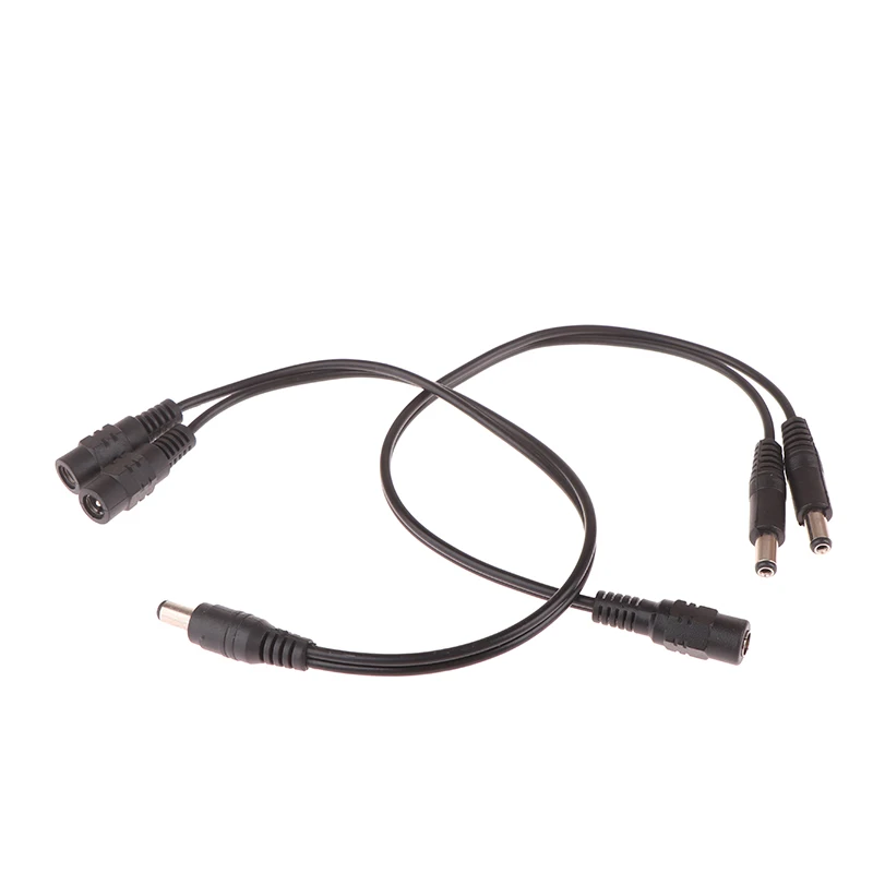 Cable divisor dividido de alimentación para cámara CCTV, accesorios de seguridad DVR, tira de luz LED, DC 12V, 1 hembra a 2 macho, 2,1x5,5mm, 1 ud.