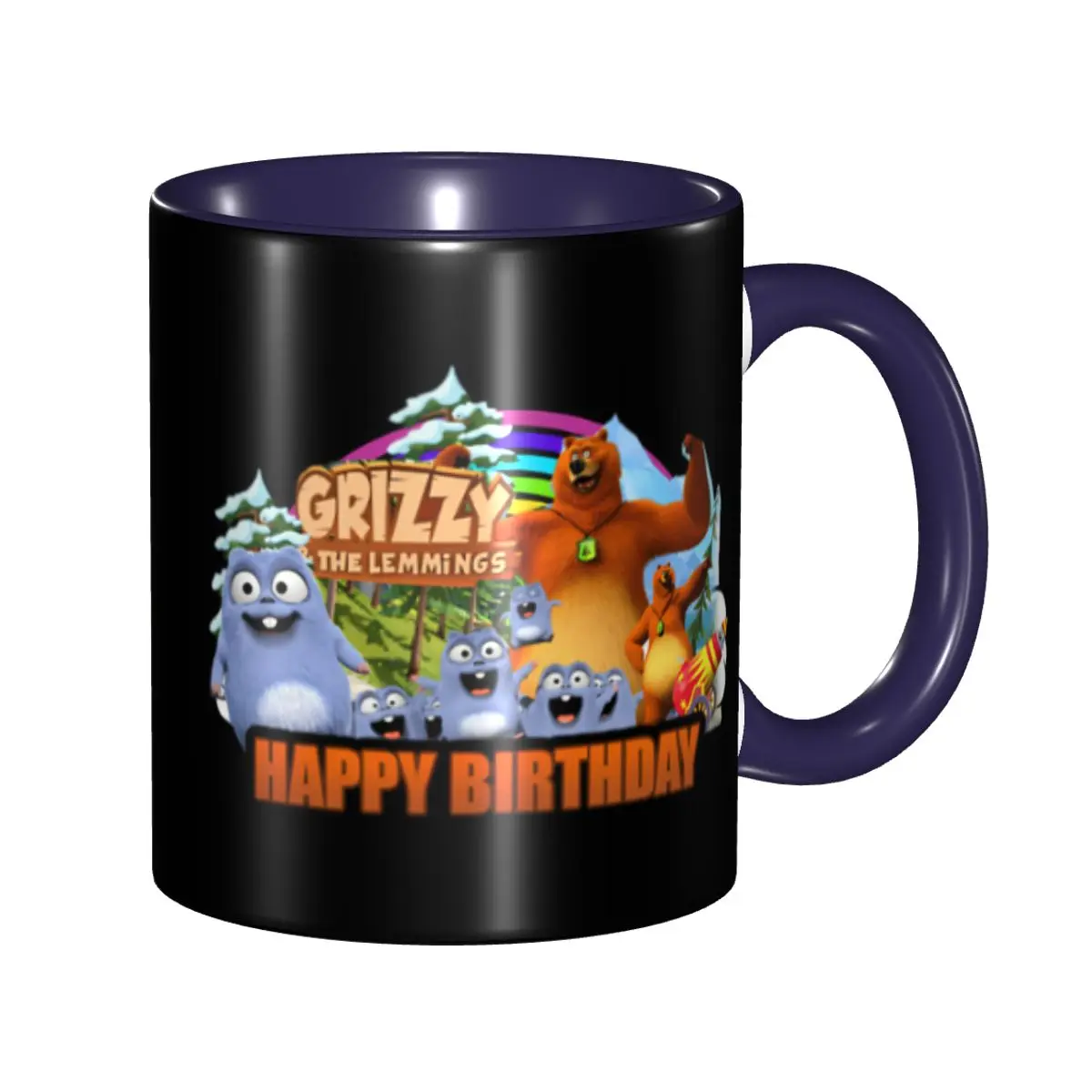 Customized Happy Lemmings Tabodi And Grizzy Cartoon Coffee Mugs DIY Ceramic Tea Milk Cup