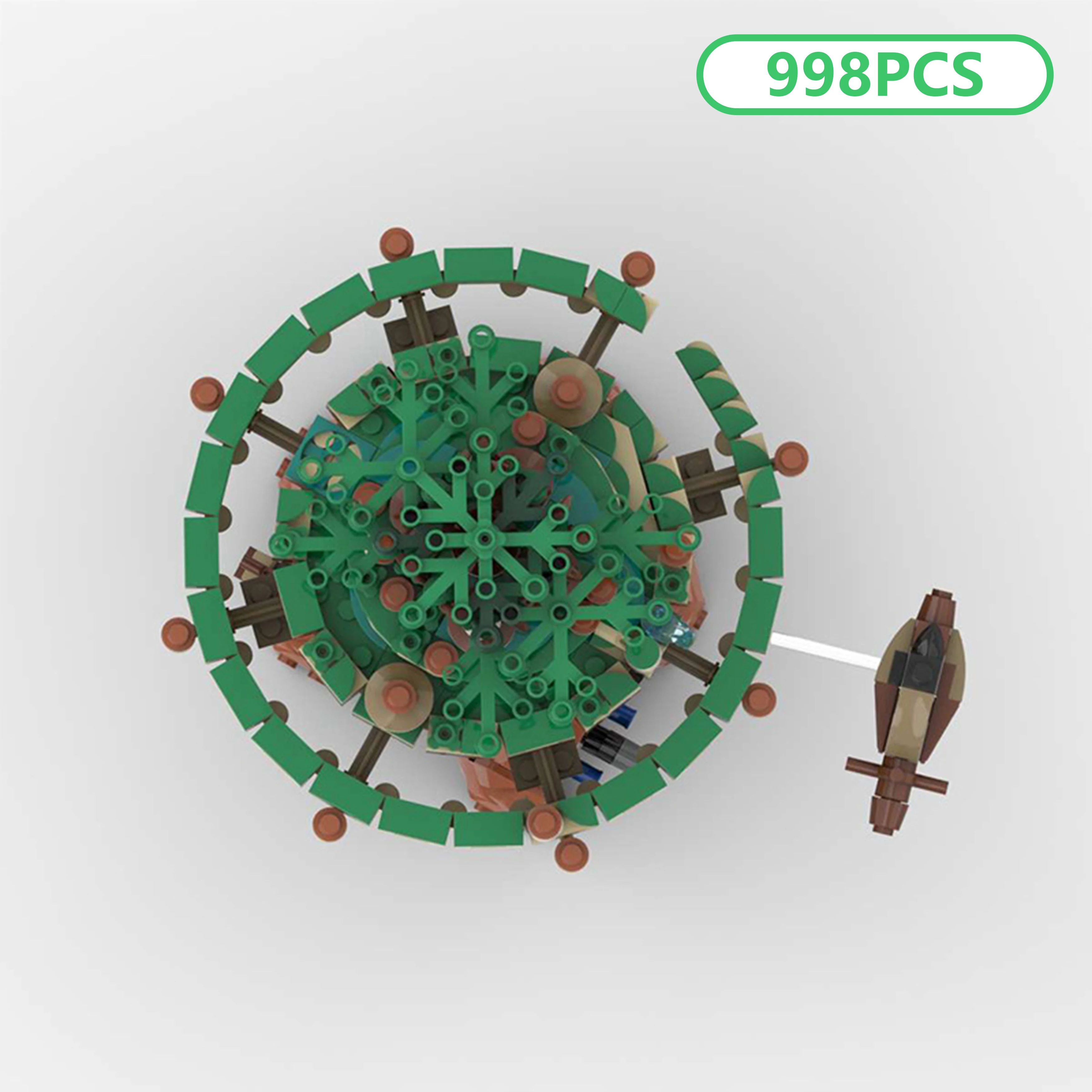 Moc 998 pçs fantasia anime-estilo fortaleza em movimento criativo céu castelo blocos de construção modelo kit diy tijolo brinquedo para exibição presente de natal