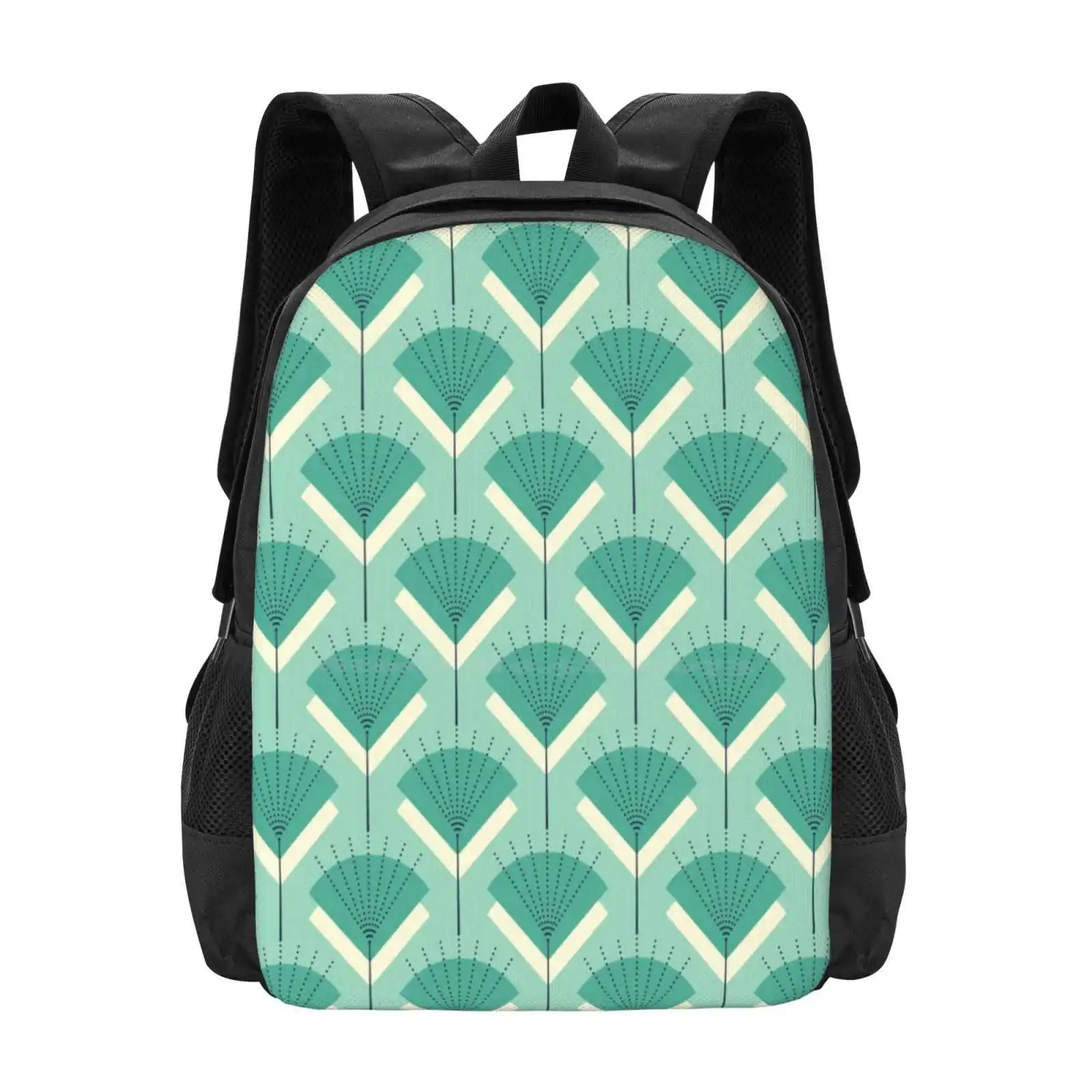 Mid-Century Modern Radio Antenna Pattern / Teal School Bags For Teenage Girls Laptop Travel Bags Mid Century Modern Radio