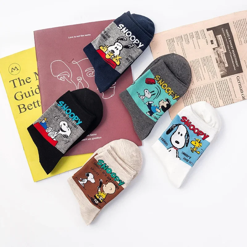 Snoopys Cartoon Cotton Socks Adult Anime Socks Leisure Prints Breathable Sports Sock Adult Sock Stockings Birthday Gifts