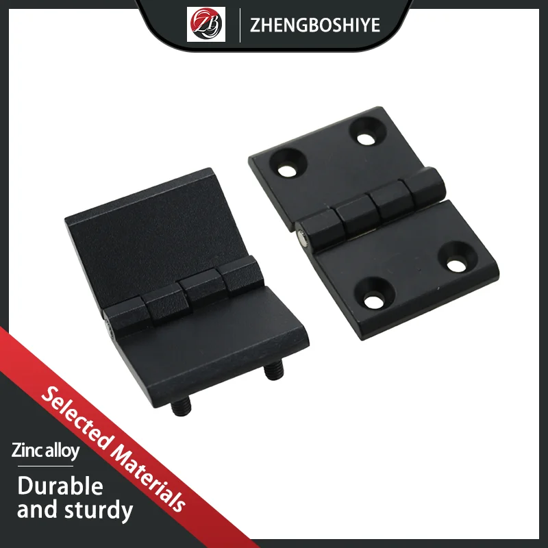 

Commercial Activity Zinc Alloy Black Extended And Widened Square Hinge Industrial Cabinet Door Hinge