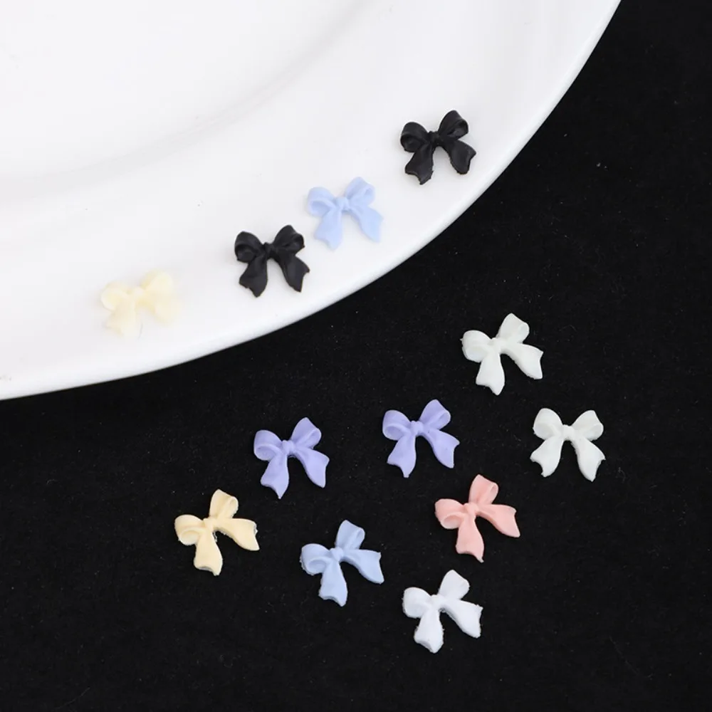 50pcs Bowknot Bowknot Nail Decoration Diy Nail Art 3D Frosted Ribbon Resin Manicure Durable Resin Resin Nail Charms