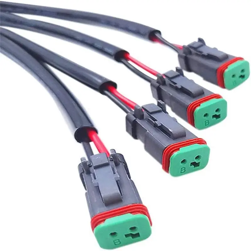 #35L Automotive Parts & Accessories,2 Lead 4 In1 Deutsch Dual Outputs DT DTM Female Connector Adapters (Black)