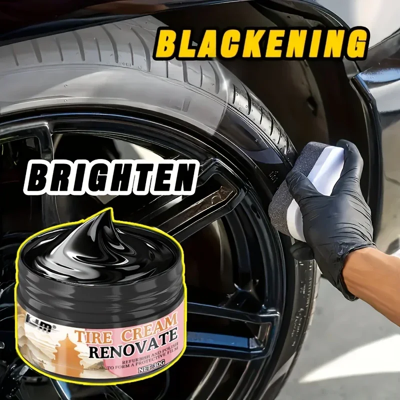 Specialized tire and rubber restoration wax - restores black shine, prevents cracking, plastic and seat repair-suitable for car
