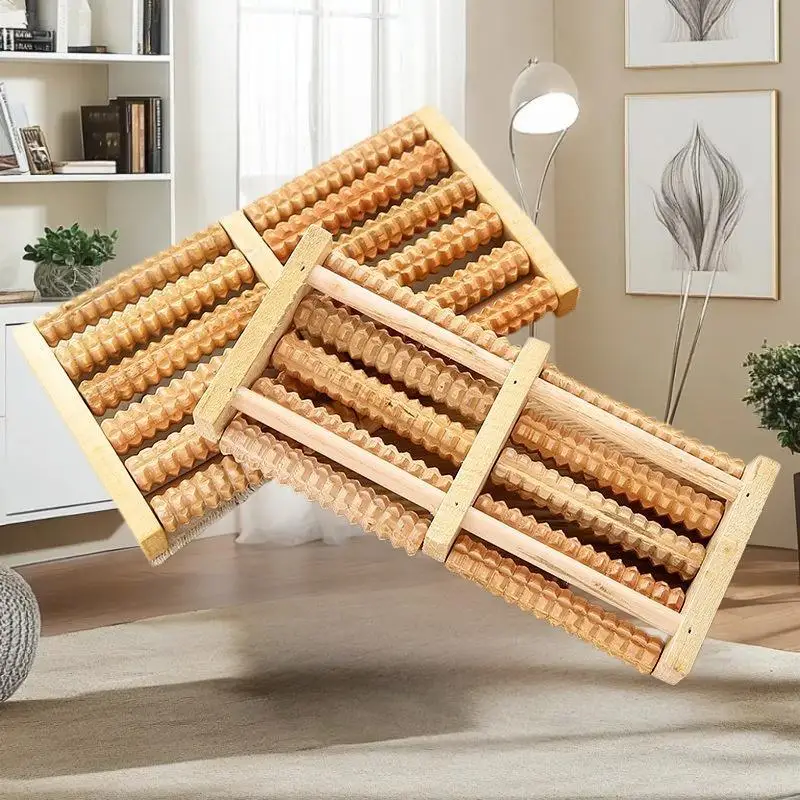 

1PC Wooden Foot Massager Roller Reflexology For Stress Fitness Health Care Feet Massager Colorful Massage Roller Pain Relief