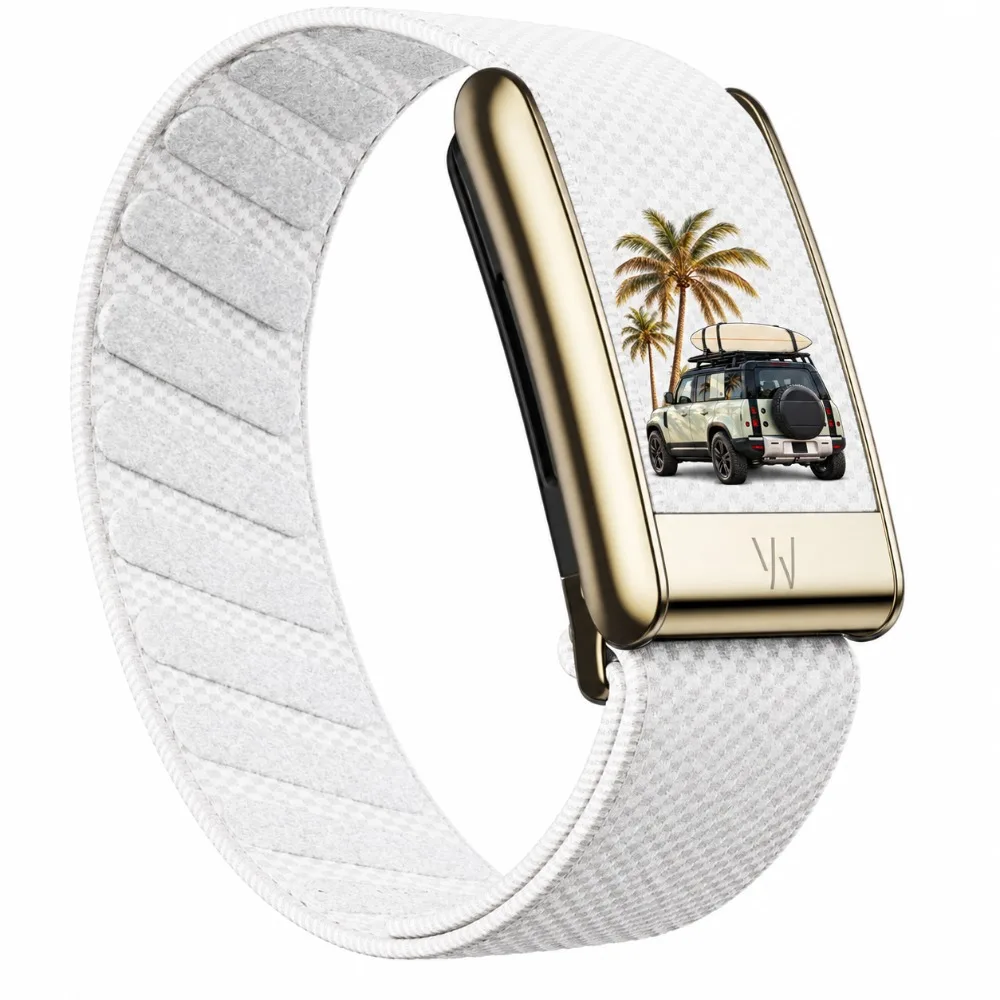 Compatible with WHOOP 5.0 MG Off Road Jeep Pattern Woven Nylon Replacement Band U-Shaped Metal Frame Sport Wristband