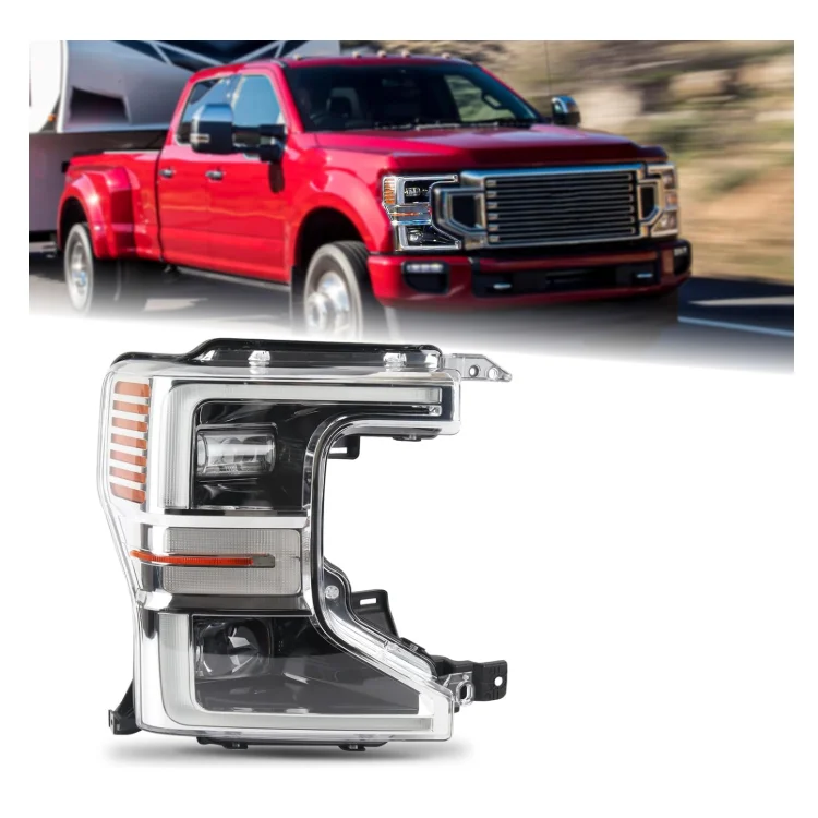 High Quality Chrome Full LED Headlight Headlamp Assembly Super Duty Right Passenger Side LC3Z13008L for Ford F250 F350 2020-2022