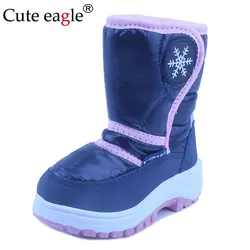 Winter Children Warm Fur Snow Boots for Boys Sneakers Winter Kids Shoes Girls Snow Boots Sport Leather Waterproof Child Shoes