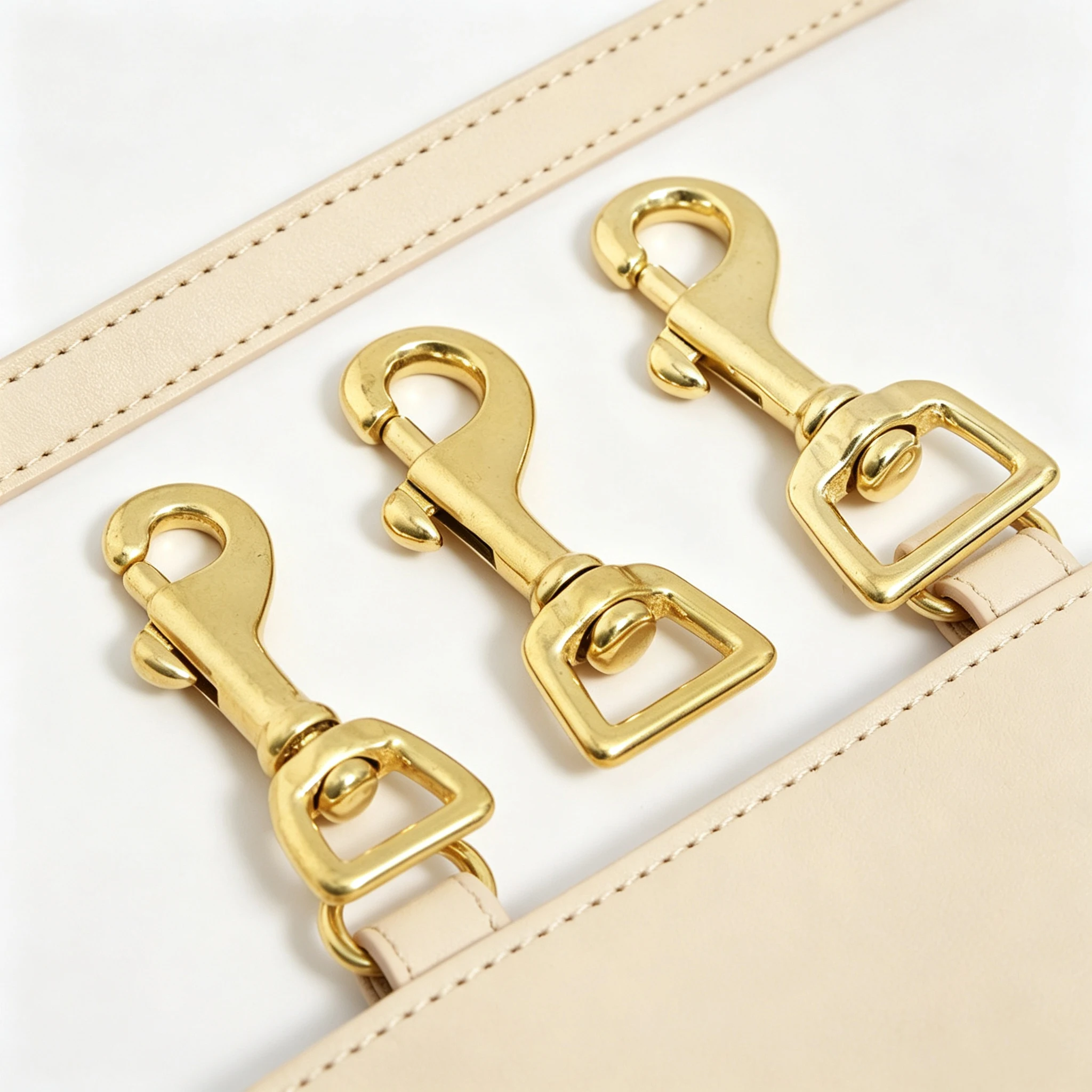1 Stück Massiver Messing-Karabinerhaken Drehbarer Auslöseclip Verschluss für Taschenriemen, Gurtband, Hundeleine, Schlüsselanhänger-Zubehör – Detail 3