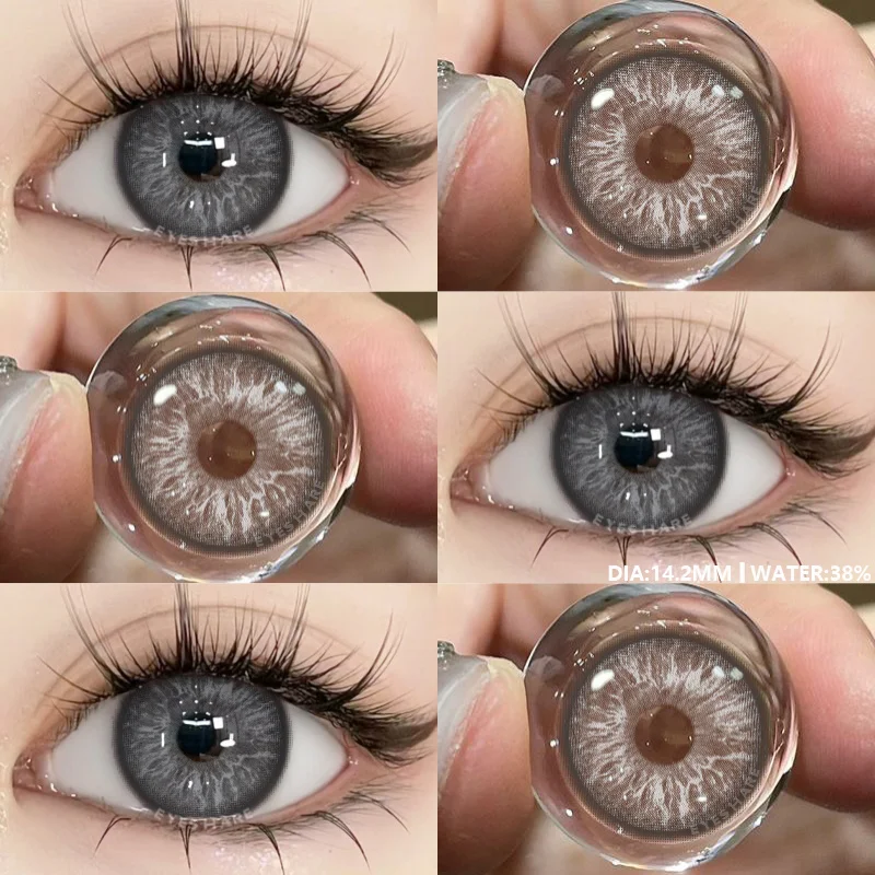 EYESHARE 1Pair Colored Contact Lenses for Eyes Natural Brown Eye Lenses Gray Pupils Blue Eye Soft Lenses Yearly Green Contacts