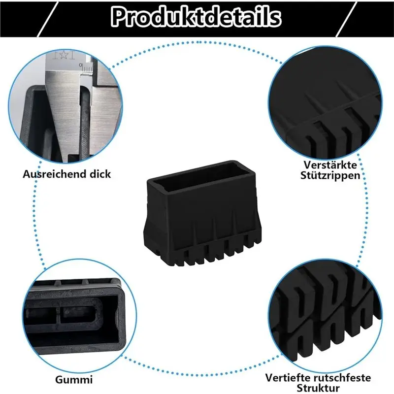 Rubber Foot Covers For Ladders 4Pcs- For Step For Ladders 25X63mm Ladder Feet Foot Caps-B51B
