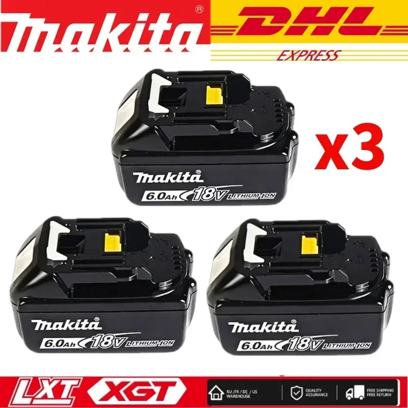 DHL Ship 18V 6.0Ah Makita Rechargeable Battery ,For Makita BL1830 BL1830B BL1840 BL1840B BL1850 BL1850B Power Tools Battery